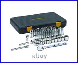 GearWrench 80550P 3/8 Dr SAE/Metric 6pt Standard Deep Socket Set wRatchet 56 Pc