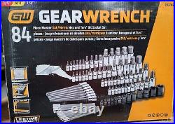 GearWrench 80550P 3/8 Dr SAE/Metric 6pt Standard Deep Socket Set wRatchet 56 Pc