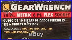 GearWrench 80564 & 80565, 7-Pc SAE 6pt & 10-Pc METRIC 6pt FLEX SOCKET SETS
