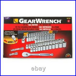 GearWrench Mechanics Tool Set 1/2 Drive SAE/Metric Standard Deep (49-Piece)