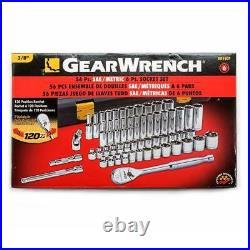GearWrench Mechanics Tool Set Low Profile Head Ratchet 3/8 in. Drive (56-Piece)