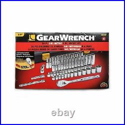 GearWrench Mechanics Tool Set Standard Deep Sae Metric 56 Pc 3/8 Drive 80550P