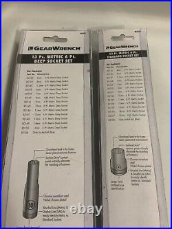 GearWrench Metric Kit + Adapters, Extensions, Swivel, Deep, Shallow
