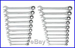 GearWrench SAE METRIC Ratcheting Combination Wrenches Standard MM 20pc, Set 35720