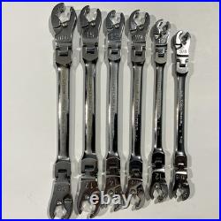 GearWrench SAE/Metric Ratcheting Flex Flare Nut Wrench Set (6pc) Chrome Finished