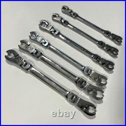 GearWrench SAE/Metric Ratcheting Flex Flare Nut Wrench Set (6pc) Chrome Finished