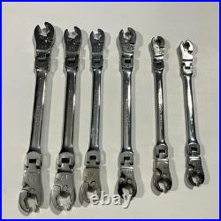GearWrench SAE/Metric Ratcheting Flex Flare Nut Wrench Set (6pc) Chrome Finished