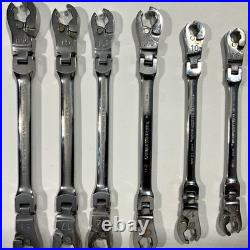 GearWrench SAE/Metric Ratcheting Flex Flare Nut Wrench Set (6pc) Chrome Finished