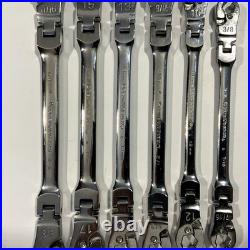 GearWrench SAE/Metric Ratcheting Flex Flare Nut Wrench Set (6pc) Chrome Finished