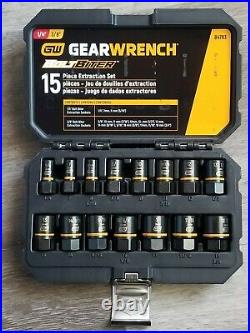 Gearwrench 15pc Bolt Biter Impact Extractor Socket Set for SAE & Metric #84783