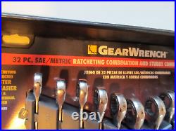 Gearwrench 32 Piece Stubby & Standard SAE/Metric Ratcheting Wrench Set NEW