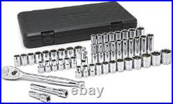 Gearwrench 49 Pc 1/2 Drive 6 Pt Socket Set SAE Metric Deep Standard Point 80700