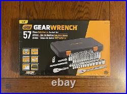 Gearwrench 57-Piece 3/8 Drive 6 Point SAE/Metric Socket Set KDT80550 Brand New