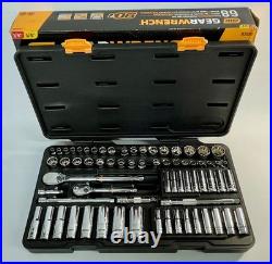 Gearwrench 68pc 1/4 & 3/8dr Socket Wrench Ratchet Set, SAE & Metric 84T #83000