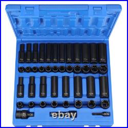 Grey Pneumatic 3/8 Drive 43 Piece Standard/Deep SAE/Metric Set 1243RD