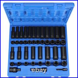 Grey Pneumatic Tools 3/8 Drive impact sockets, Standard / Deep, SAE / Metric