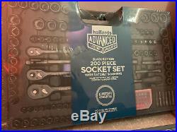 Halfords Advanced 200 Piece Socket & Ratchet Spanner Set Limited Edition Black