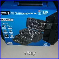 Hart Multiple Drive 215 Piece Mechanics Tool Set, Chrome Finish, New In Box