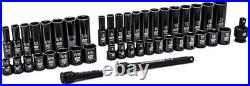 Heavy-Duty 44 Pc. Standard & Deep Socket Set SAE/Metric