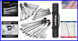High-Quality Chrome Vanadium Ratcheting Wrench Set, 22-Piece
