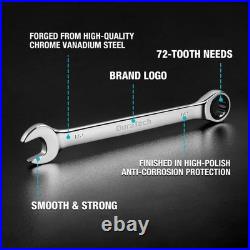 High-Quality Chrome Vanadium Ratcheting Wrench Set, 22-Piece