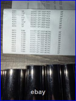 Huge 19pc Sears Craftsman USA Nos 12pt Deep Socket Set Metric Sae 3/8 Drive