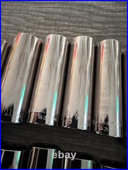 Huge 19pc Sears Craftsman USA Nos 12pt Deep Socket Set Metric Sae 3/8 Drive