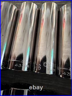 Huge 19pc Sears Craftsman USA Nos 12pt Deep Socket Set Metric Sae 3/8 Drive