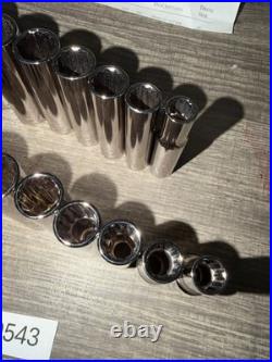 Huge 19pc Sears Craftsman USA Nos 12pt Deep Socket Set Metric Sae 3/8 Drive
