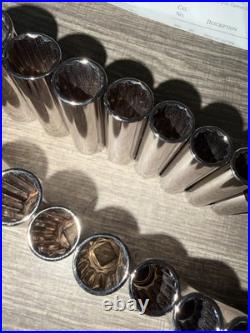 Huge 19pc Sears Craftsman USA Nos 12pt Deep Socket Set Metric Sae 3/8 Drive