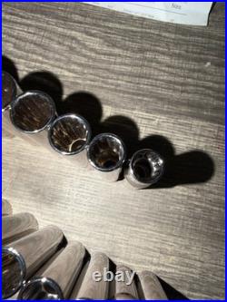 Huge 19pc Sears Craftsman USA Nos 12pt Deep Socket Set Metric Sae 3/8 Drive