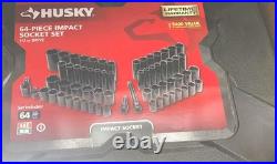 Husky 1/2 Drive SAE/Metric 6-Point Impact Socket Set 64-Piece Complete Kit