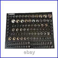 Husky 200 Piece 1/4 in 3/8 in & 1/2 in Drive Socket Set Holder In EVA Foam Trays