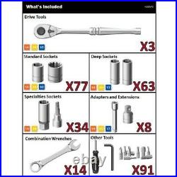 Husky Mechanics Tool Set 1/4 in. 3/8 in. 1/2 in. Drive (290-Piece)