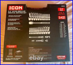 ICON 3/8 in. Drive SAE and Metric Modular General Service Socket Set, 54-Piece