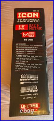 ICON 3/8 in. Drive SAE and Metric Modular General Service Socket Set, 54-Piece