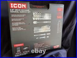 Icon Set 3/8 Drive Modular General Service 54 Pieces SAE & Metric 6 Pt Sockets
