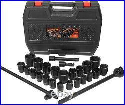 Impact Socket Set 27 PCs 3/4 Drive 6 Point SAE 7/8-2, Metric 22 to 50 mm Impact Socket Set 27 PCs 3/4 Drive 6 Point SAE 7/8-2, Metric 22 to 50 mm