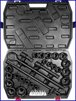 Impact Socket Set 27 PCs 3/4 Drive 6 Point SAE 7/8-2, Metric 22 to 50 mm Impact Socket Set 27 PCs 3/4 Drive 6 Point SAE 7/8-2, Metric 22 to 50 mm