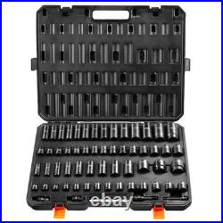 Impact Socket Set 59 Piece CrMo Alloy Steel SAE Metric Auto Repair