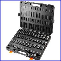 Impact Socket Set 59 Piece CrMo Alloy Steel SAE Metric Auto Repair