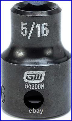 Impact Socket Set Chrome Molybdenum 44-Piece SAE Metric Deep Standard