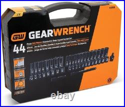 Impact Socket Set Chrome Molybdenum 44-Piece SAE Metric Deep Standard