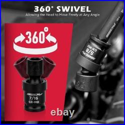 Impact Socket Set Metric SAE 25-Piece CR-V Steel With Carrying Case Mechanics New