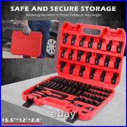 Impact Socket Set Metric SAE 25-Piece CR-V Steel With Carrying Case Mechanics New