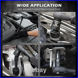 Impact Socket Set Metric SAE 25-Piece CR-V Steel With Carrying Case Mechanics New