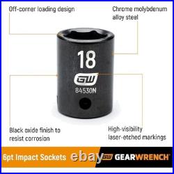 Impact Socket Set, Standard & Deep, SAE/Metric