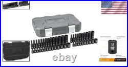 Impact Socket Set, Standard & Deep, SAE/Metric