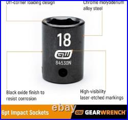 Impact Socket Set, Standard & Deep, SAE/Metric