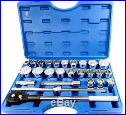 Imperial Metric Socket Set 27pc 3/4 Inch Drive Tool Kit AF SAE MM Ratchet SS304